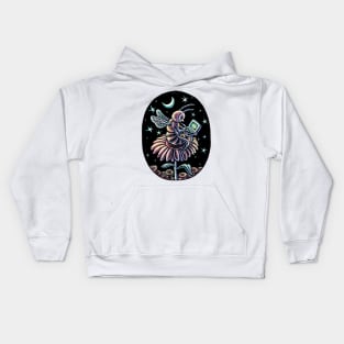 Bee Working at Night Kids Hoodie